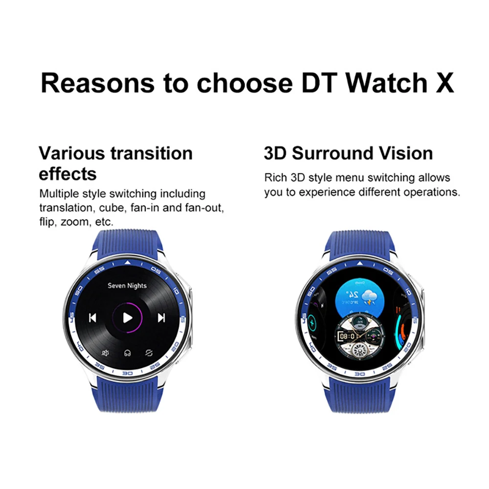 1.43" AMOLED Screen Men Blue Tooth Call Smart Watch 32GB Memory Local Music MP4 Video Sound Recording Waterproof Smartwatches