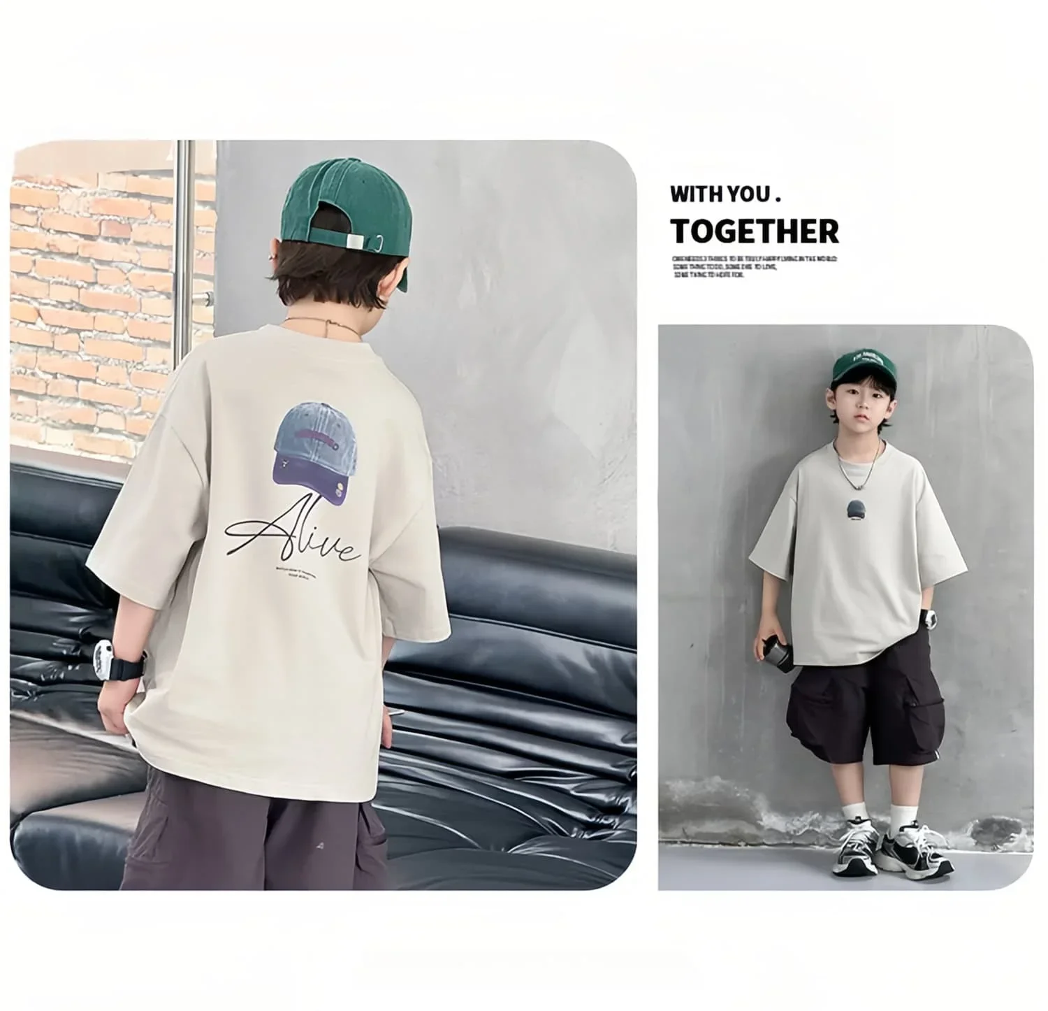 Neues Sommer-Rundhals-T-Shirt - Hochwertiges, elegantes und luxuriöses Kurzarm-Oberteil aus reiner Baumwolle für Kinder – Detail 12