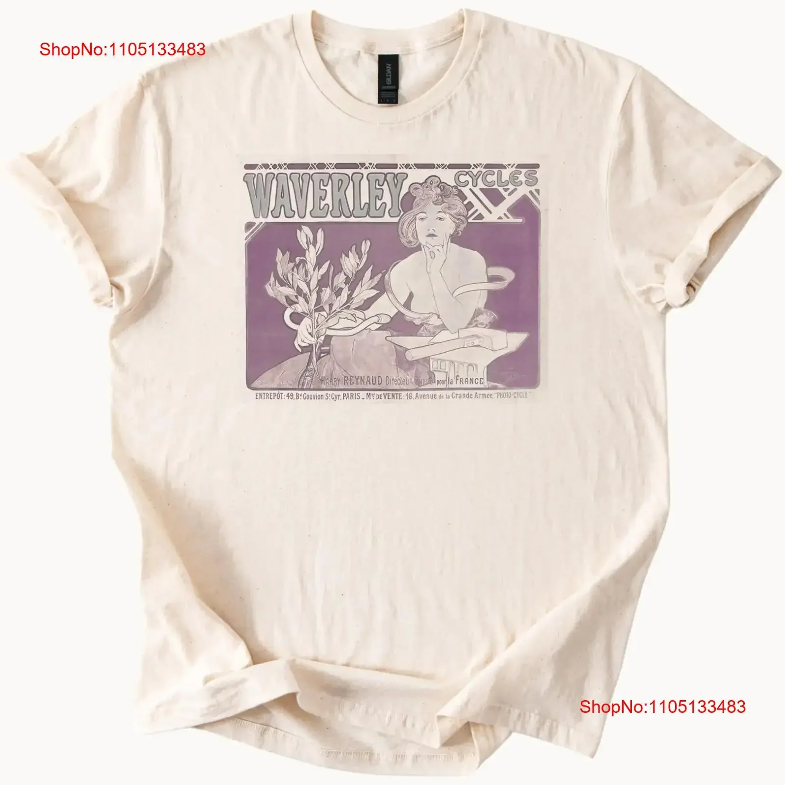 

Waverley Cycles T Shirt Retro Bicycle Bike Top vintage Washed Casual Stretched graphic homme Slightly Versatile