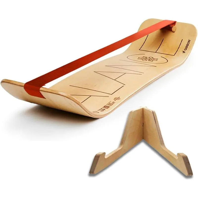 

GIBBON GiBoard Balance Board for Adults & Kids - Slackline Workout Equipment Home Gym Training - Wooden Wobble Board Balance
