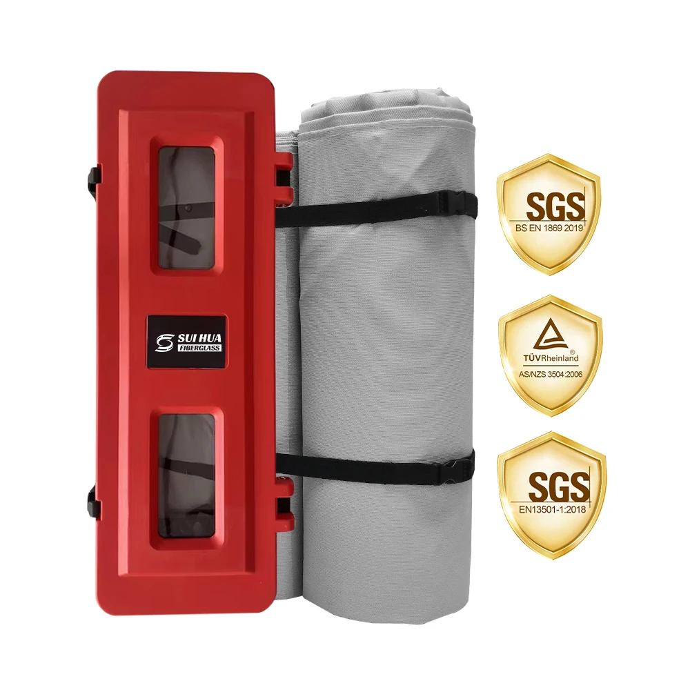 Fire Blanket 8M X 6M With Silicone Coated Fiberglass Cloth Heat & Water Resistant Reinforced Edges