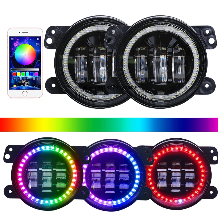 Hot Sale 4 Inch Rgb Fog Light App Controlled Multi Color and Mode 4