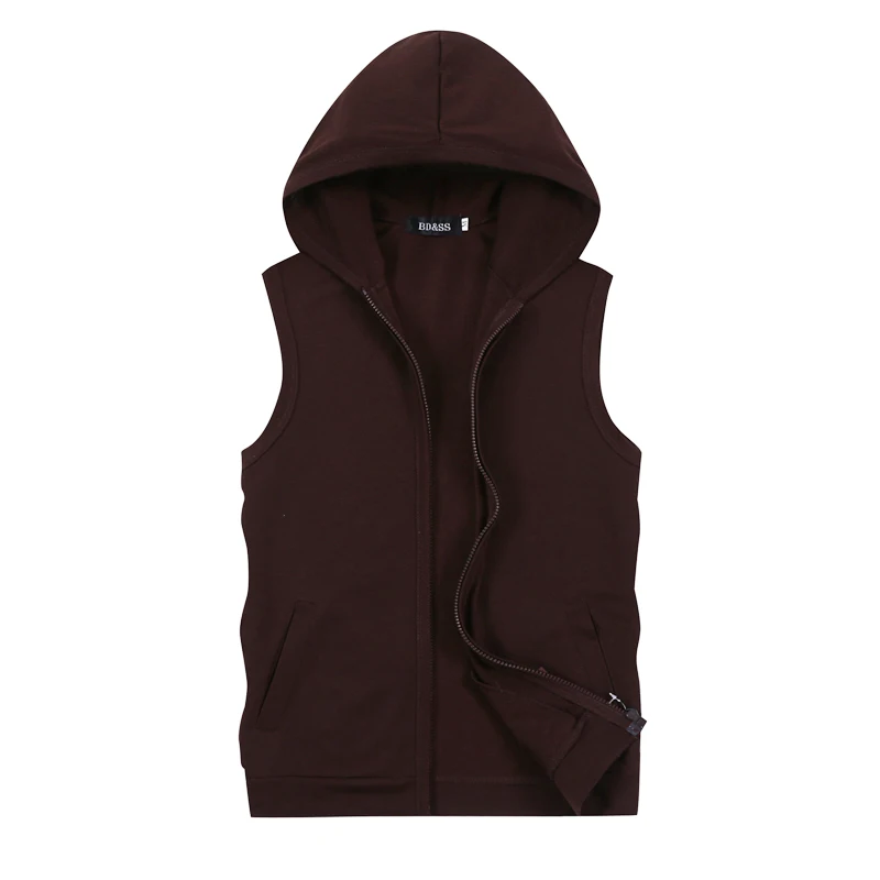 2023 Summer Mens Hoodie Coat Vest Fashion Couple Sleeveless Waistcoat Casual Hood Jacket for Men