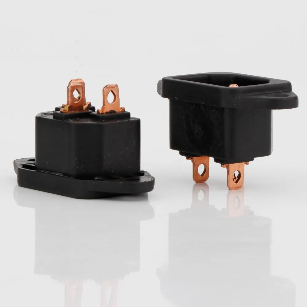 High Quality Pure Copper AC 250V 10A IEC 320 C14 Panel Mount Plug Adapter Power Connector Socket