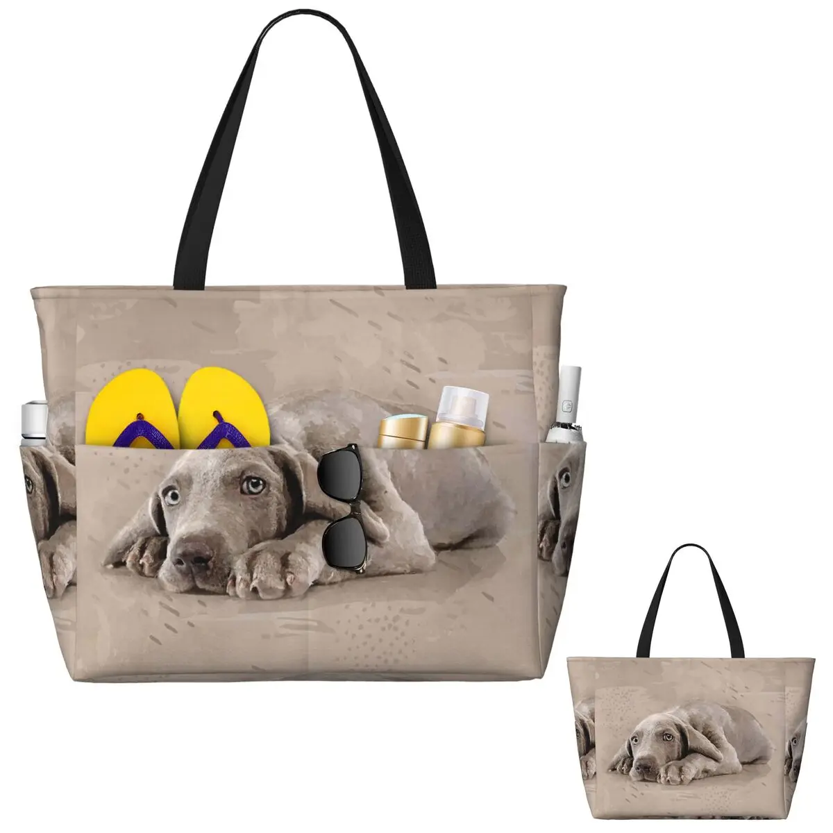 

Weimaraner Puppy Beach Tote Bag Sport Gym Yoga Duffle Large Tote Bag Women Travel Bag Fitness bag