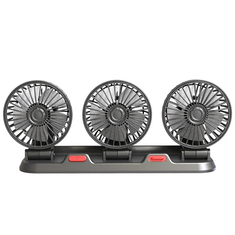 

Car Fan Three-Head Fan for Vehicles USB/12V/24V Electric Cooling Fan 360 Degree Rotatable 2 Speeds Vehicle Fan Car Silent Fan