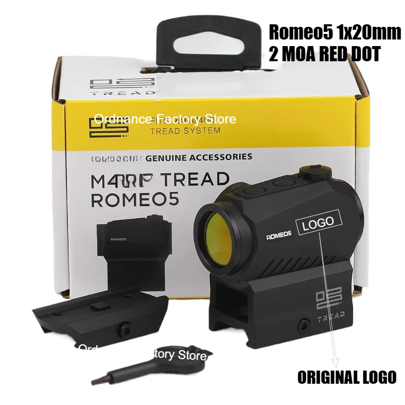 Original Romeo5 1x20mm Tread Closed Red Dot Sight | High-Performance Durable Waterproof Compact 2 MOA Red Dot Sight