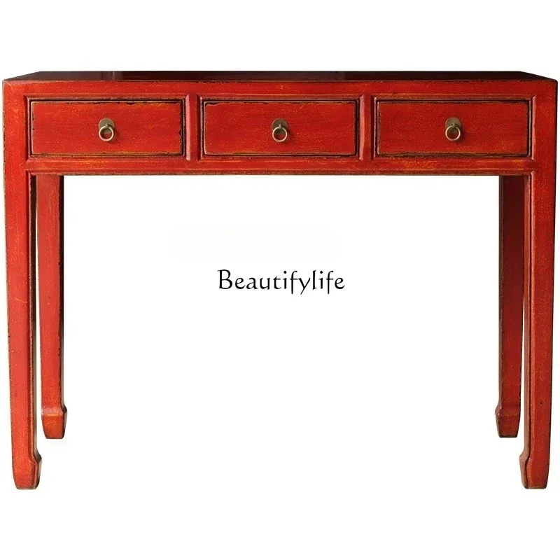 

Neoclassical makeup table, desk, dresser, integrated bedroom, solid wood table, small dining side cabinet