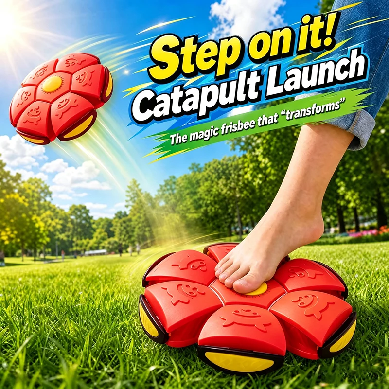 New Orange Flying Saucer Ball Magic Deformation Foot Pressure Decompression Vent Outdoor Sports Parent-Child Active  Kids Fun