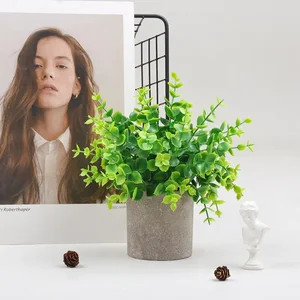 Eucalyptus Artificial Plants Bonsai Small Tree Vase False Plant Flowers Vase ornaments for Home Room Table Pulp Pot Decoration Garden 10 Main Sales Artificial Arvore - №7
