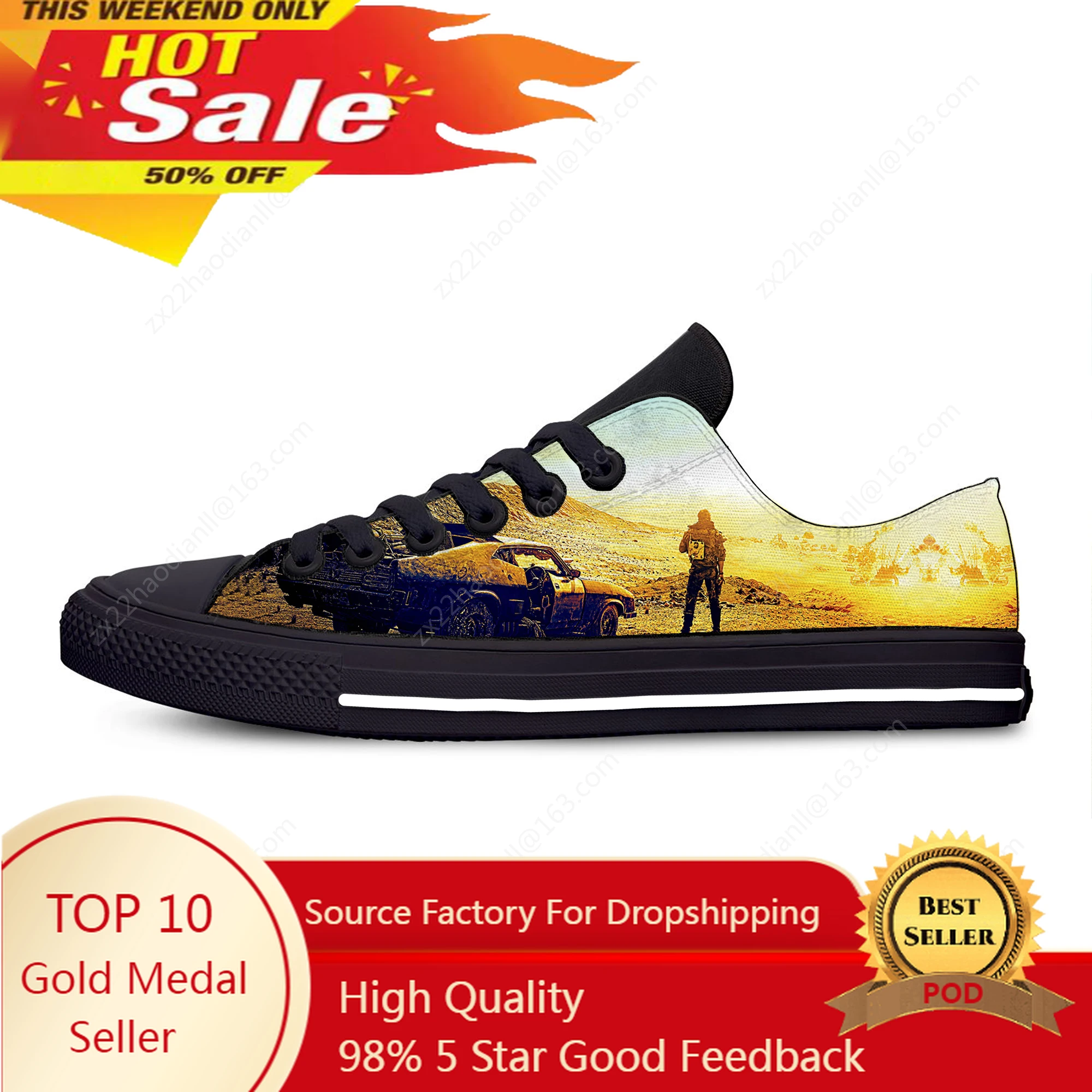 Movie Mad Max Hot Fashion Cool Funny Classic Casual Cloth Shoes Low Top Lightweight Breathable 3D Print Men women Sneakers