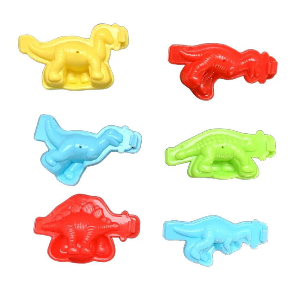 12 stuks DIY dinosaurus plasticine mal cartoon vorm ontwerp voor kinderen creatief spelen zand kit willekeurige kleur plasticine mal