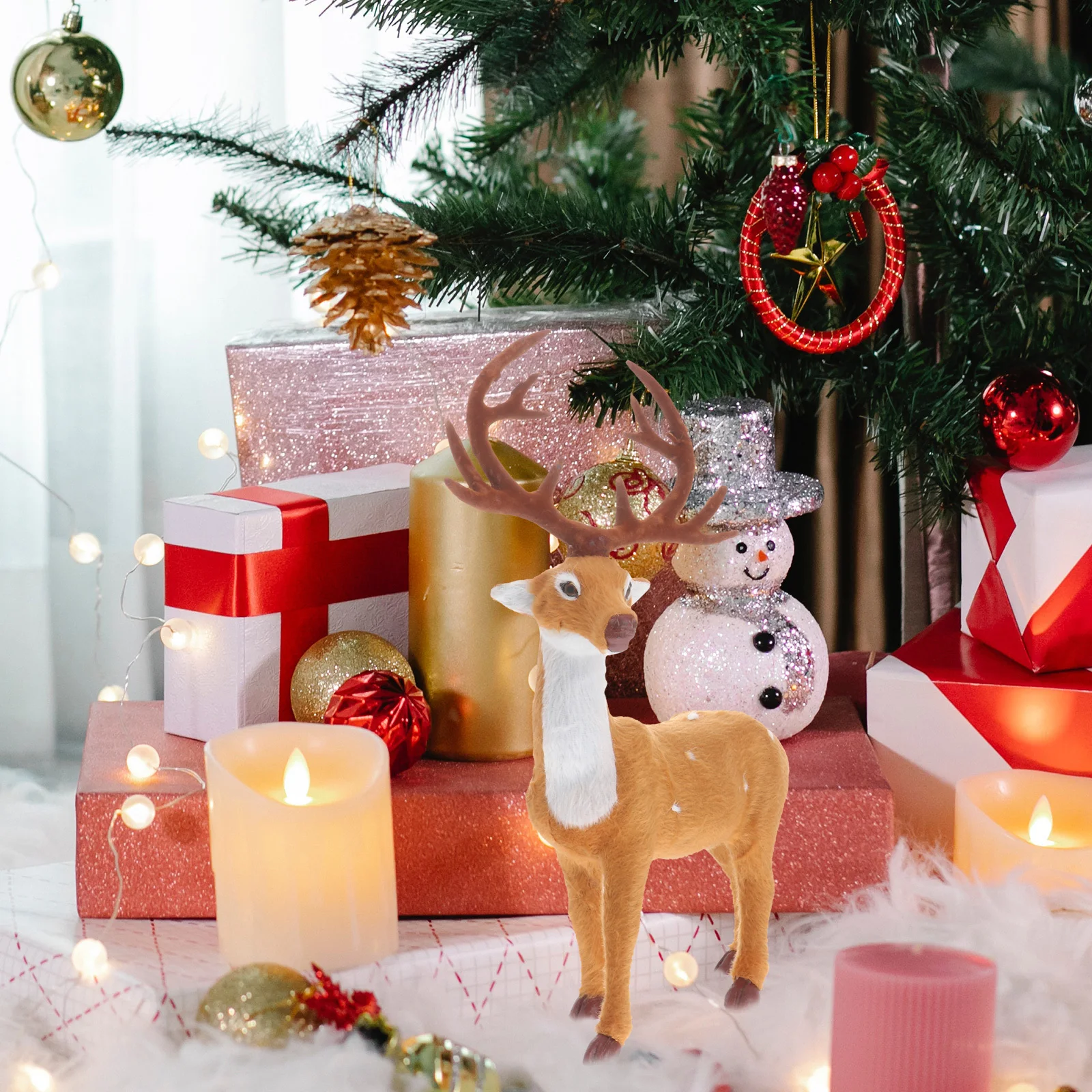 

11.8 Inch Deer Decor Simulation Home Hotel Decoration Christmas Decorations Holiday Party Elk Christmas Decorations