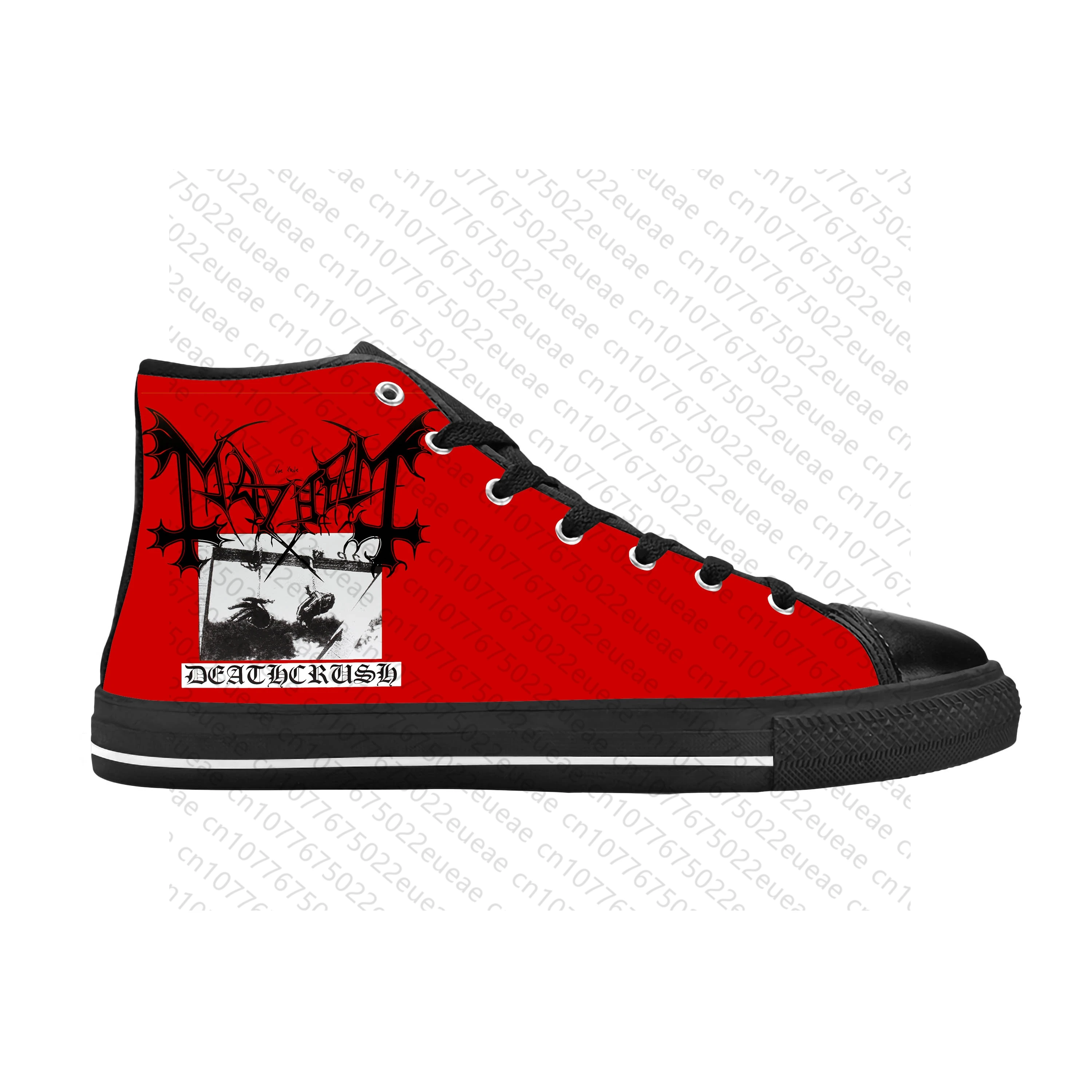 Rapper Mayhems Death Black Metal Rock Band Singer Casual Cloth Shoes High Top Comfortable Breathable 3D Print Men Women Sneakers