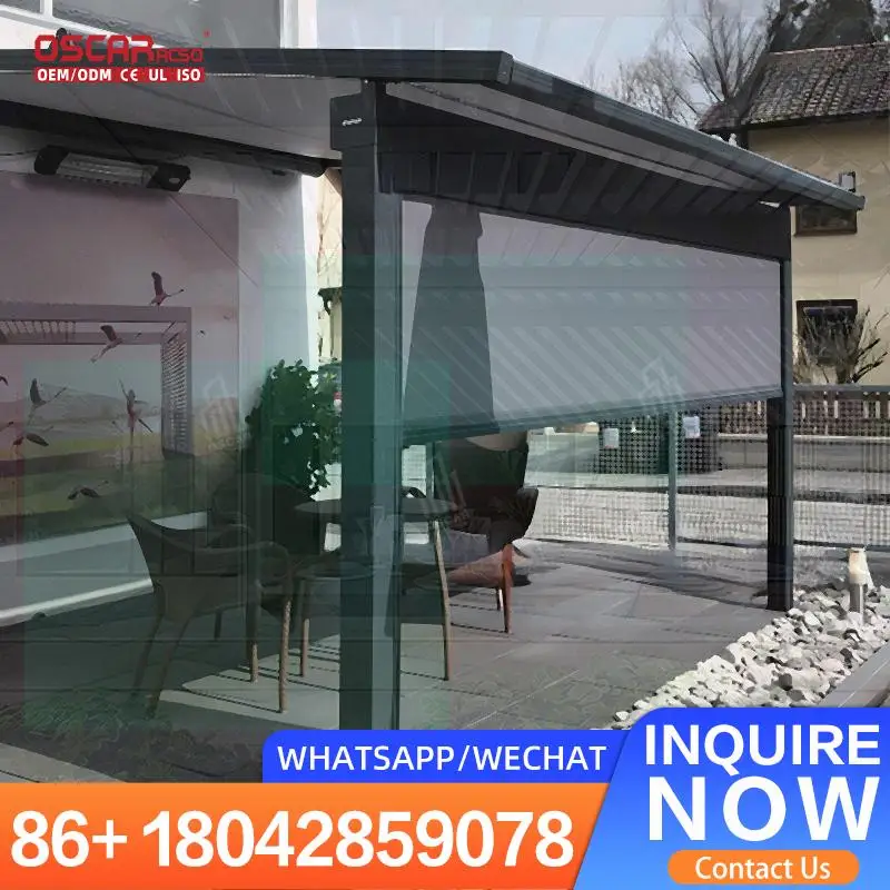 

AntiUV Retractable Motorized Patio Wind Sunshade Outdoor Blinds Customizable Waterproof Rolling Blind