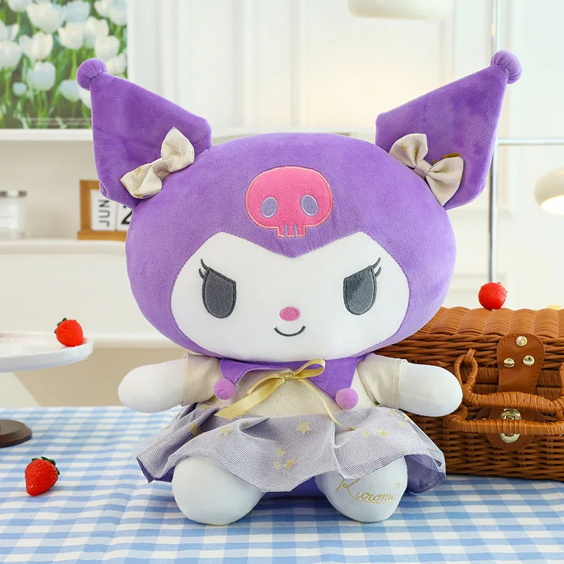 Sanrio Platin Serie Merlot Mädchen Plüsch tier Kuromi Puppe Cartoon Puppe Kinder Geburtstag Geschenk Stoff Puppe Kinder Spielzeug für Mädchen