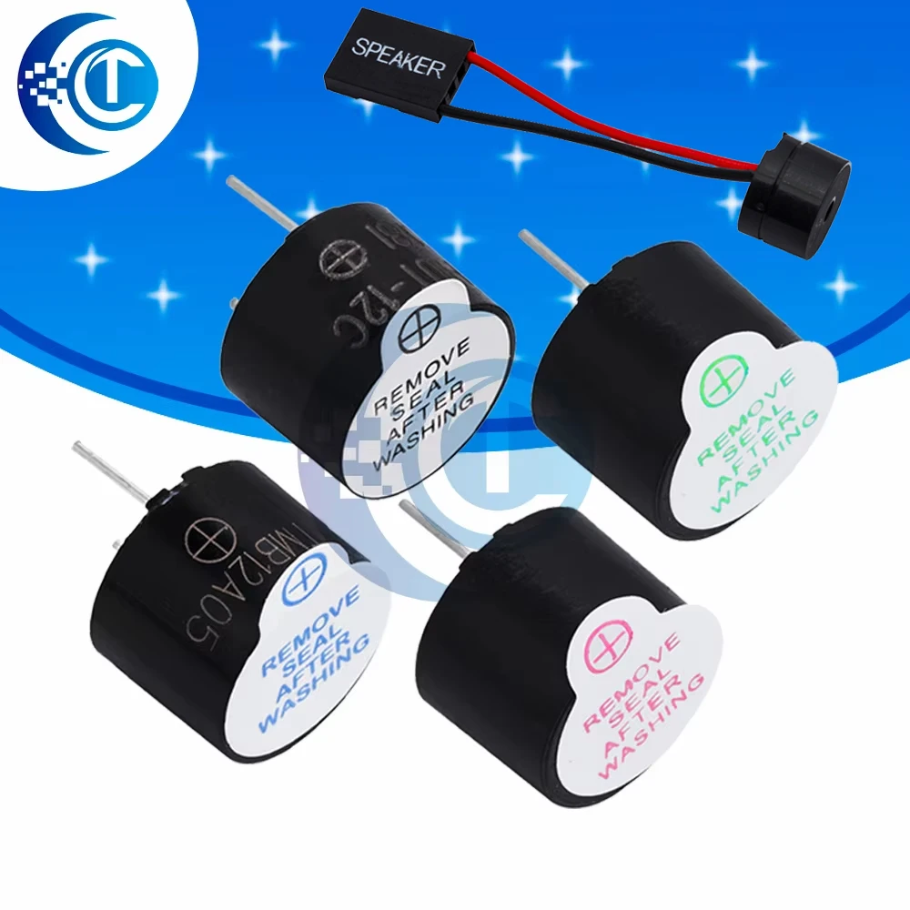 BS 12mm Mini Active Piezo Buzzer: 3V/5V/12V/24V Magnetic Continuous Beep Alarm – For Arduino DIY Kits