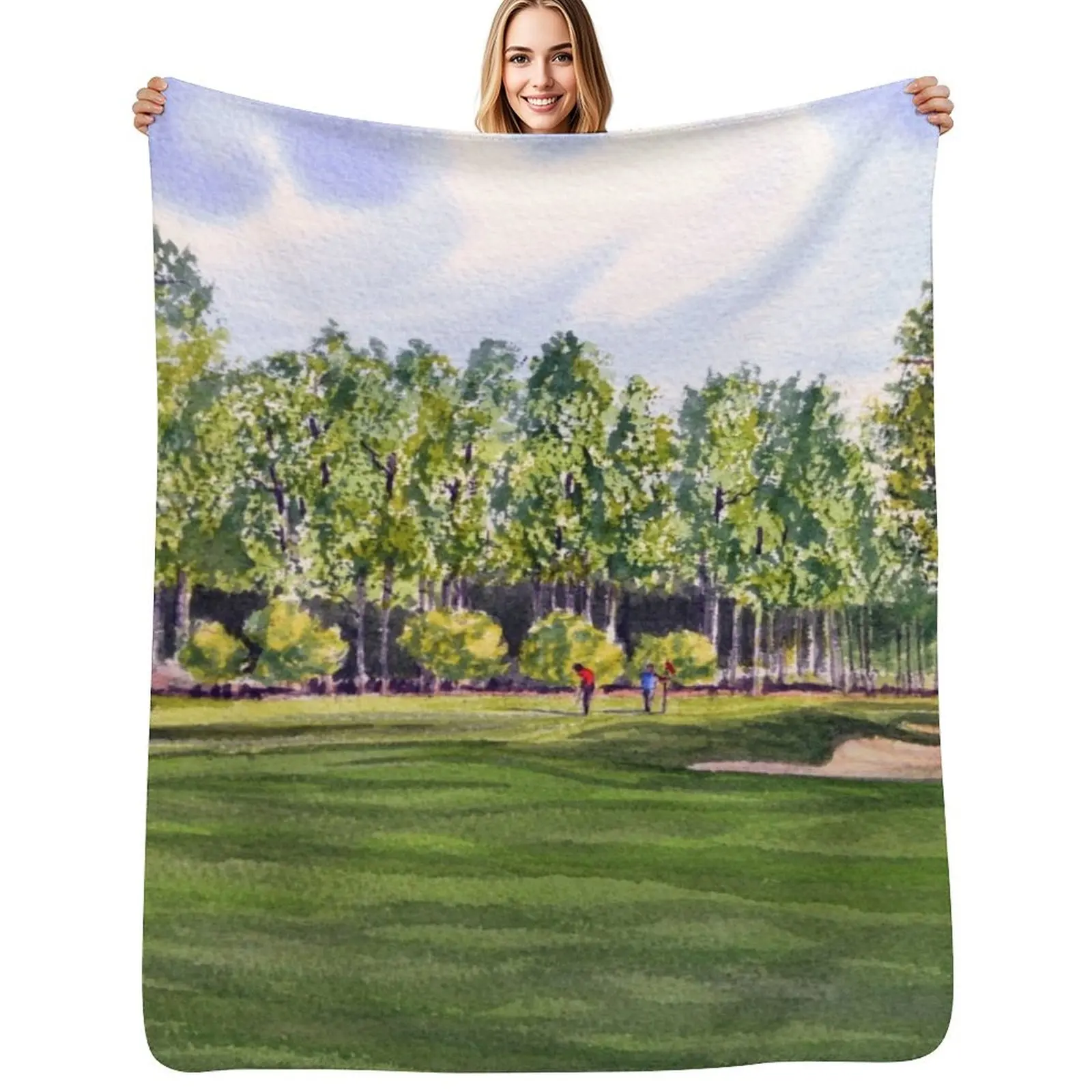 

Pinehurst Golf Course Throw Blanket Elegant Warm Throw Blanket for Hotel Home