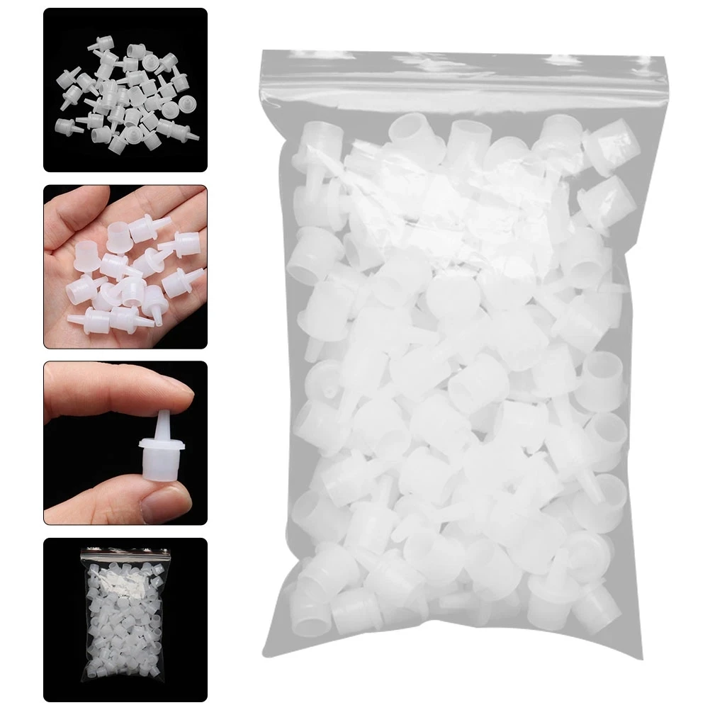 50pcs Eyelash Extension Glue Stopper Lash Adhesive Glue Bottle Mouth Head Nozzle Grafting Eyelashes Makeup Salon Tool