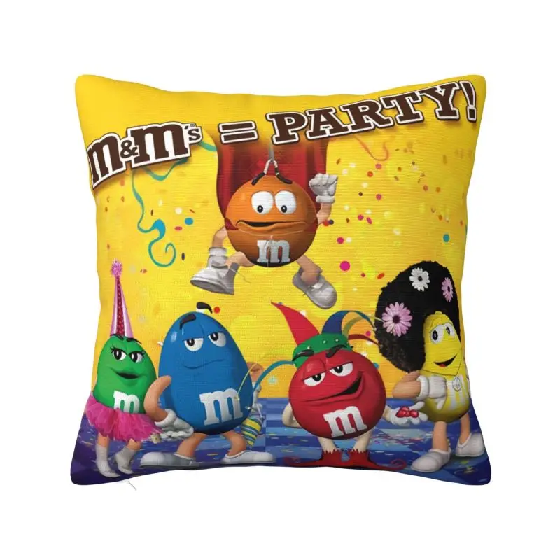 M&M's Chocolate Candy Meme Cushion Cover Soft Modern Pillow Case Living Room Decoration