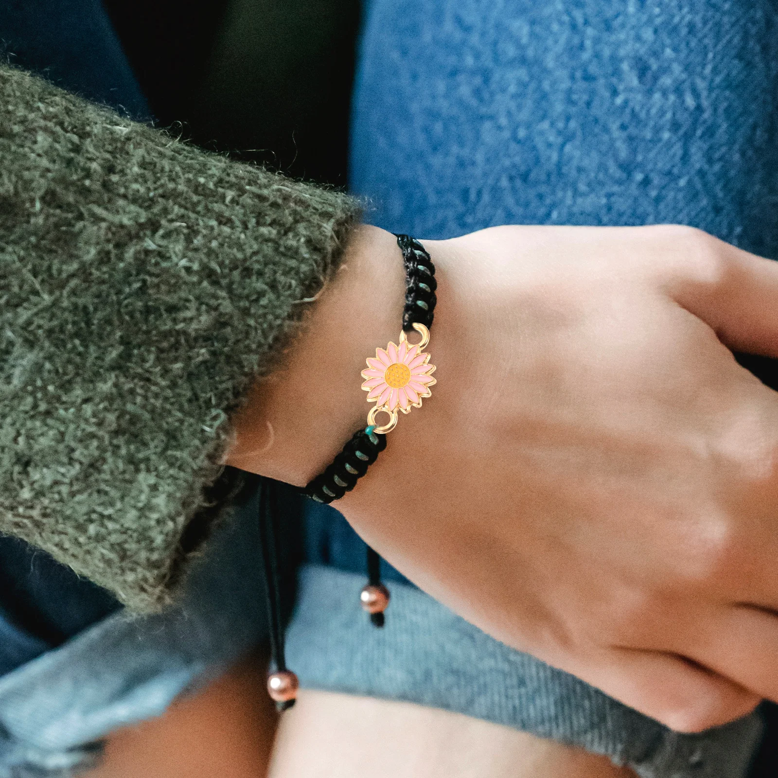 

20 Pcs Alloy Jewelry Connector Flower Charm Pink Sunflower Charms Daisy for Making Bead Pendant Floral