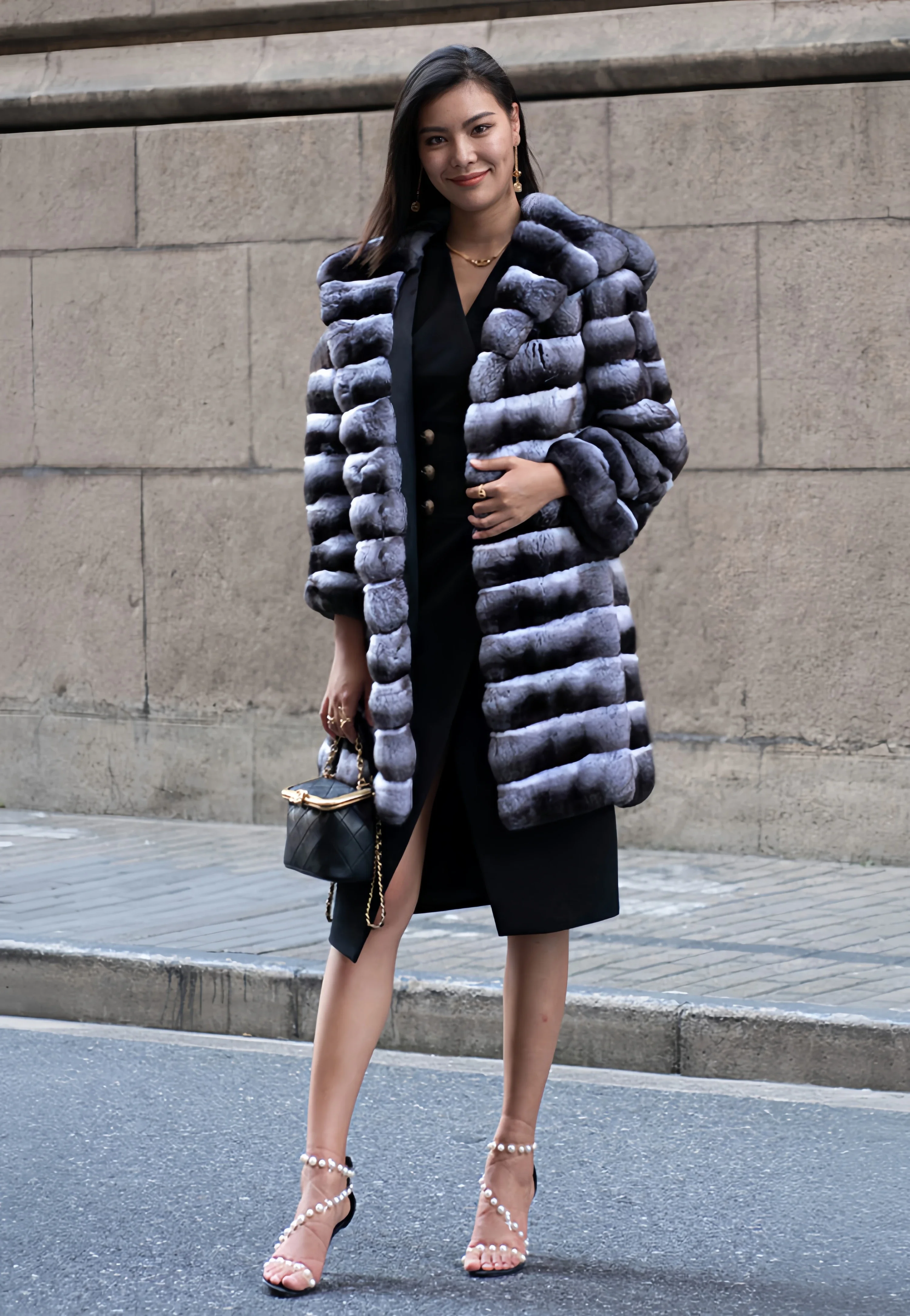 معطف نسائي من الفرو الصناعي بغطاء للرأس، سترة طويلة من القطيفة، ملابس خارجية شتوية دافئة على طراز شينشيلا، سميكة ورقيقة جديدة #2