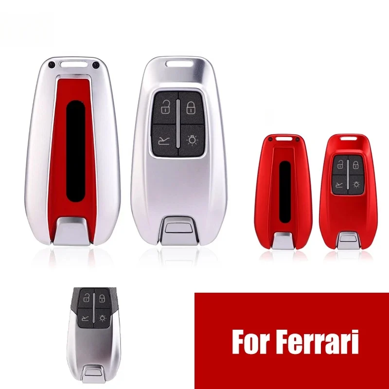 Funda de aleación de aluminio para mando a distancia de coche, funda, soporte, bolsa con llavero para Ferrari 458 488 588 GTB La Ferrari