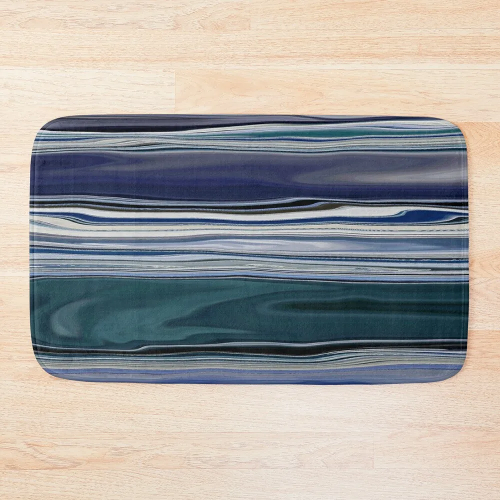 

Ocean Abstract Horizontal Stripes Beachy Vibes Beach House Décor Art 16 of 20 Bath Mat Non Slip Carpet Entrance Carpet Mat