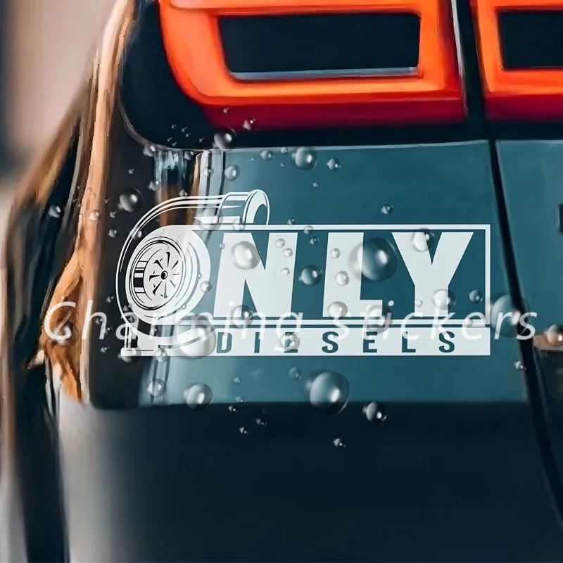 

1PC ONLY DIESELS & Turbo Design Stickers Black White Style Waterproof Adhesive Car Decor Decals