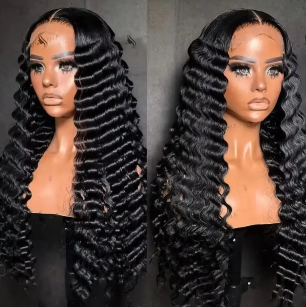 28 30 Inch HD Loose Deep Wave 13x4 Lace Front Glueless Wigs Brazilian Curly Water Wavy  Lace Frontal Wigs For Women 200Denstiy