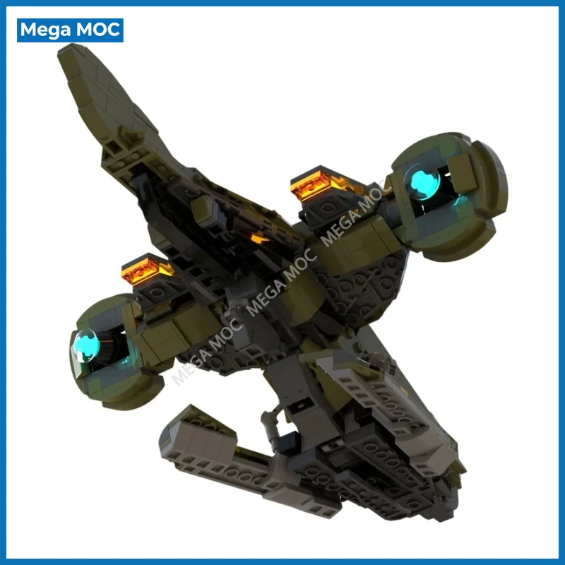 Armored Tilt Rotor Assault VTOL Building Blocks Heavy Ground Attack Flying Vehicle Bricks Leisure Collectible Ornament