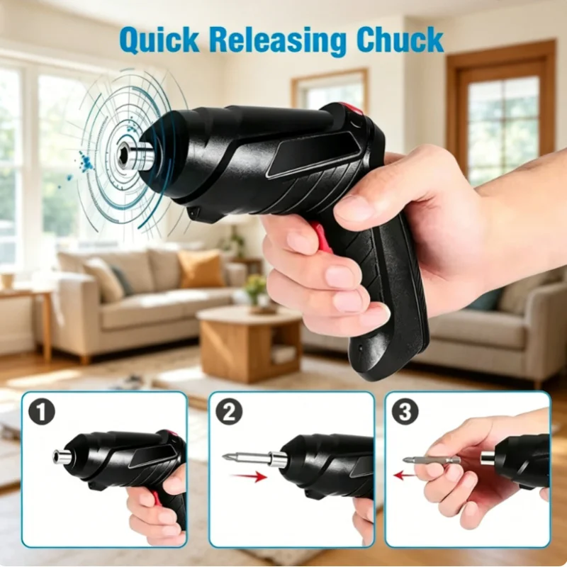 

3.6V Cordless Electric Screwdriver Drill Built-in Lithium Battery Mini Power Tool Set For Household Daily Maintenance And Repair