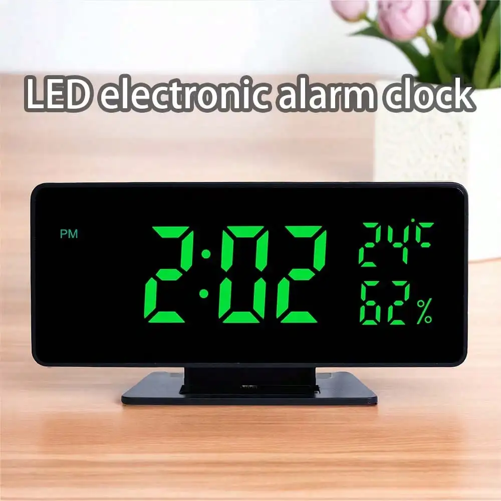 Generic USB Digital Alarm Clock Date Display Bedroom Home Decor Decorative LED Green，loud alarm clock for heavy sleepers adults