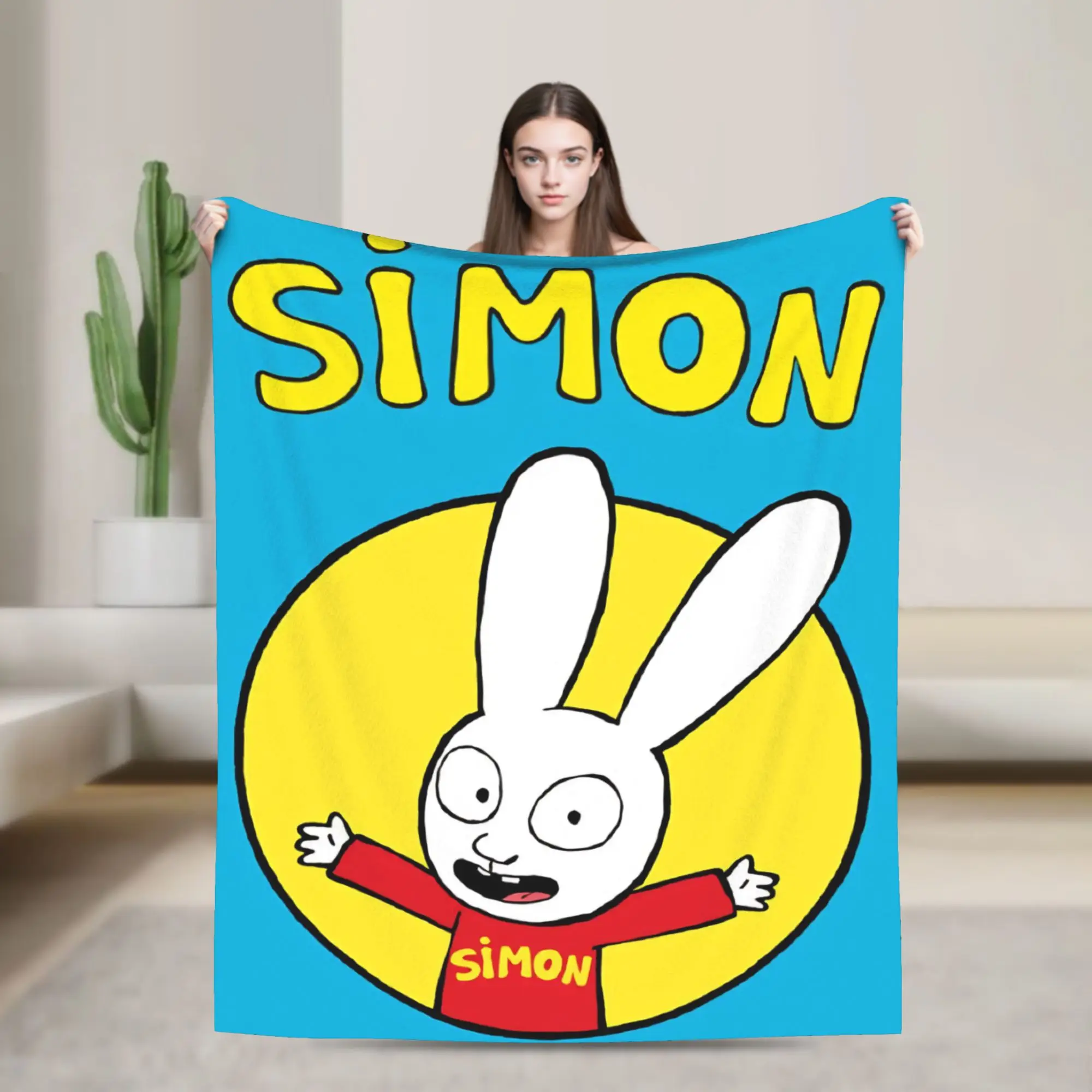 Simon Super Rabbit Throw Blanket for Couch  Fuzzy Soft Plush Blanket 50x60 Inch Multiple Sizes Bedspread for All Seasons