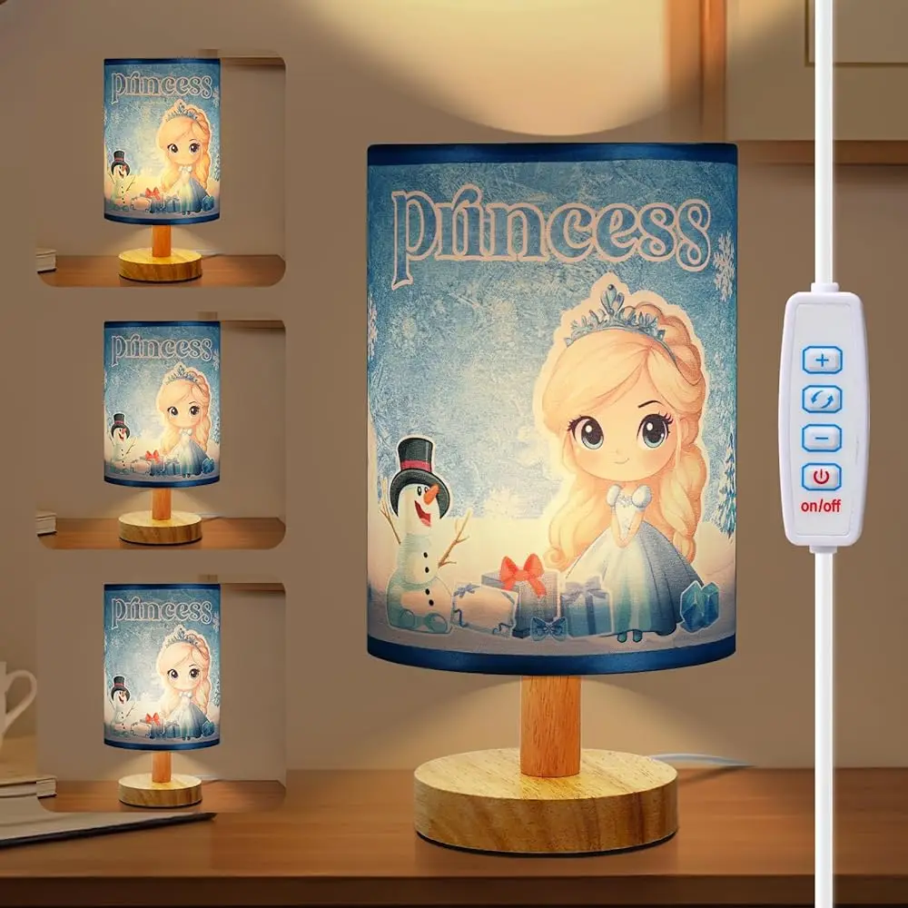 

Gifts For Girls, Kids Table Lamp For Bedroom Nightstand, 3 Colors Dimmable Princ Night Light Bedside Lamp For Kids Room Girls