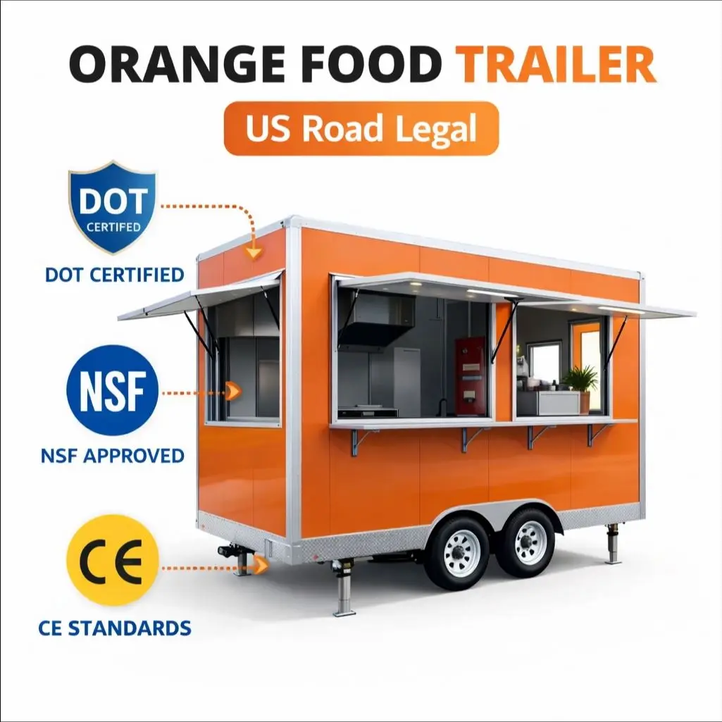 Customized Taco And Burrito Food Trailer With Steamers And Cold Prep Tables For Busy Downtown Lunch Hour Vending