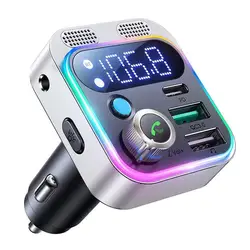2023 Bluetooth 5.3 Fm Transmitter For Car, [ Dual Mics Deep Bass Sound] , 48w Pd&qc3.0 Car Charger Bluetooth Adapte O1b4