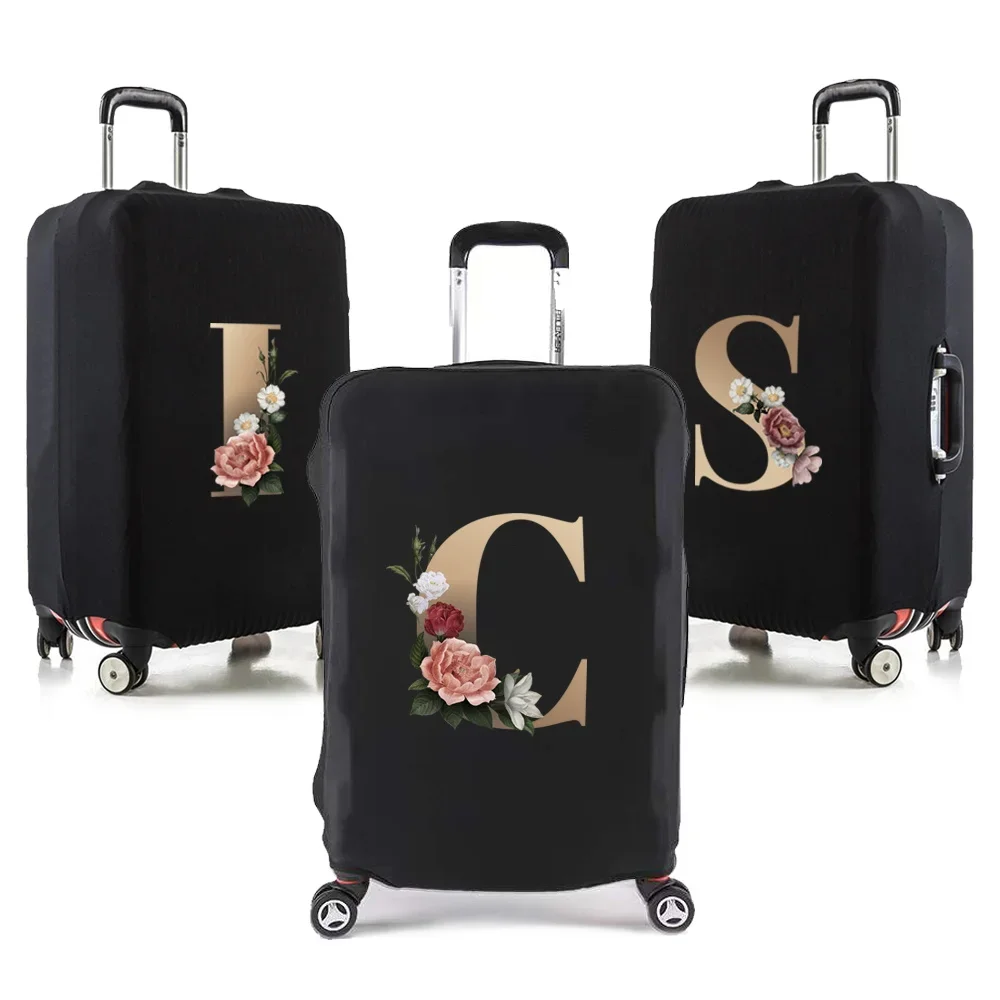 Elastic Travel Luggage Protective Cover for 18-32Inch Suitcase Protect Sleeve Letter Gold Print Duffle Case Traveler Accessories