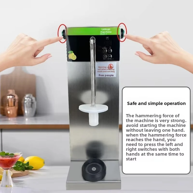 Commercial Fully Automatic Lemon Beating & Crushed Ice Machine for Milk Shops Fresh Fruit Processing