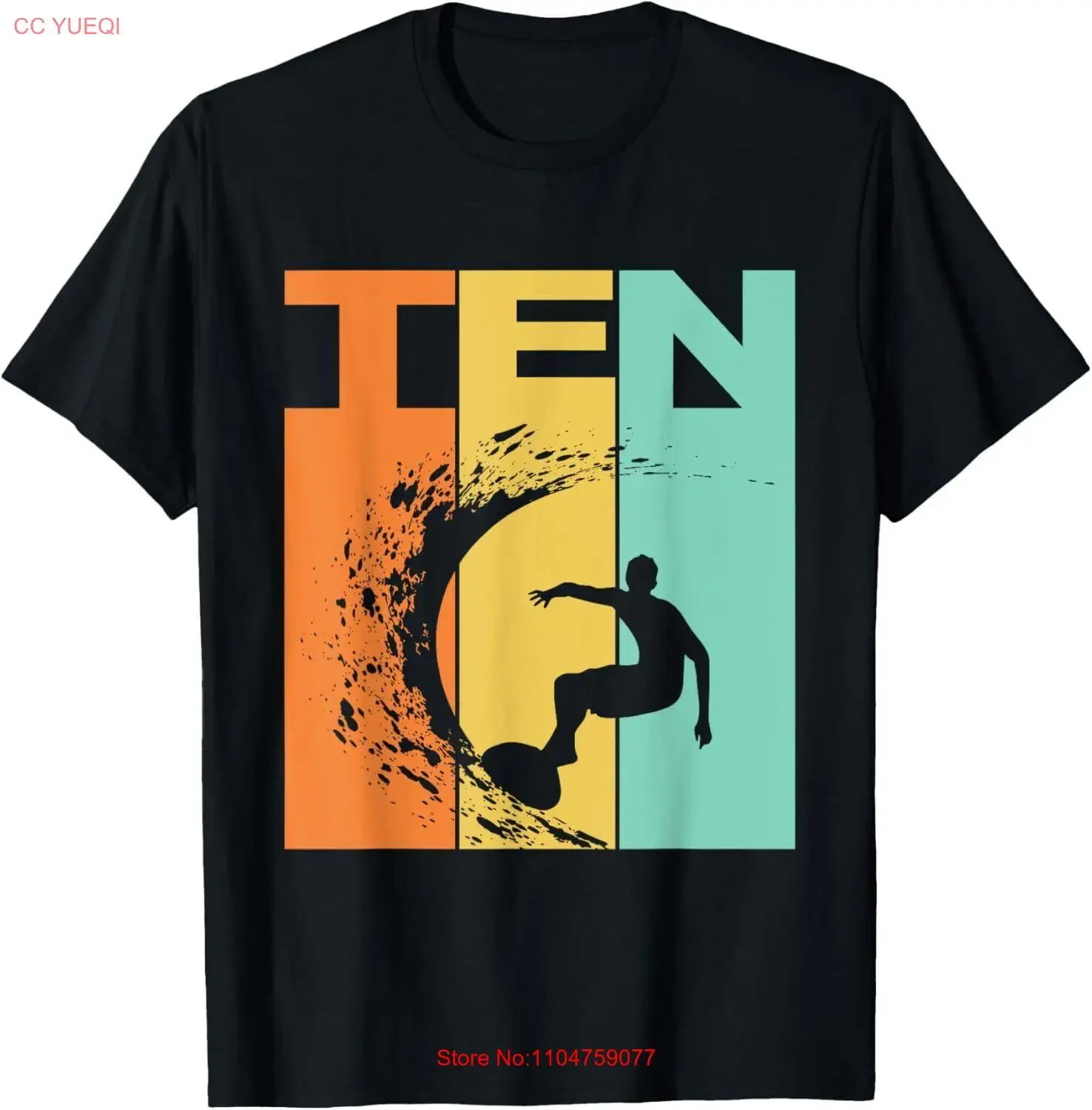 

Футболка для вечеринки на 10-летие для мальчиков и серфинга на 10-летие, винтажная стильная дизайнерская одежда, уличная одежда слегка