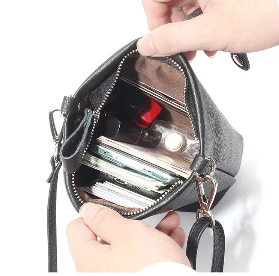 Real Leather Woman Small Bucket Handbag,Soft Leather Shoulder Bags,Summer Travel Purse,Daily Bag for Women,Phone Bags 2026 New