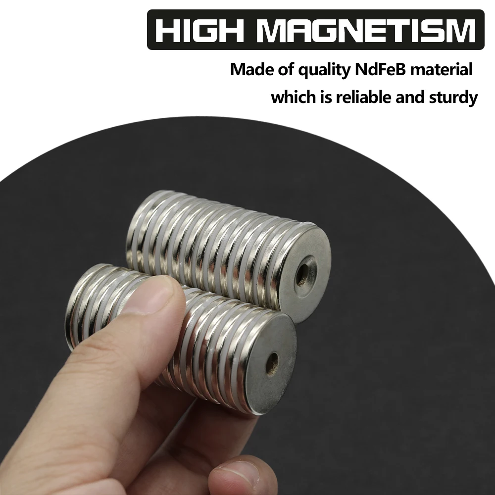 25x3-5mm N35 Round Disc Neodymium Magnet NdFeB Permanent Magnet with Countersunk Screw Hole for DIY Industrial Mounting