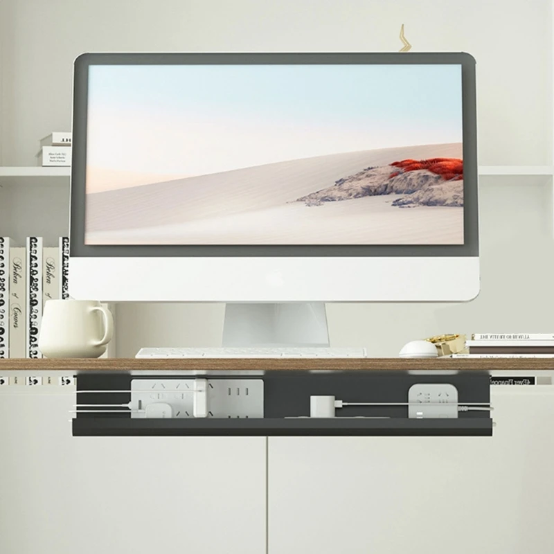 

Настольный лоток Y166 для эффективной организации кабелей под стойкой для хранения на столе. Держатель кабеля.