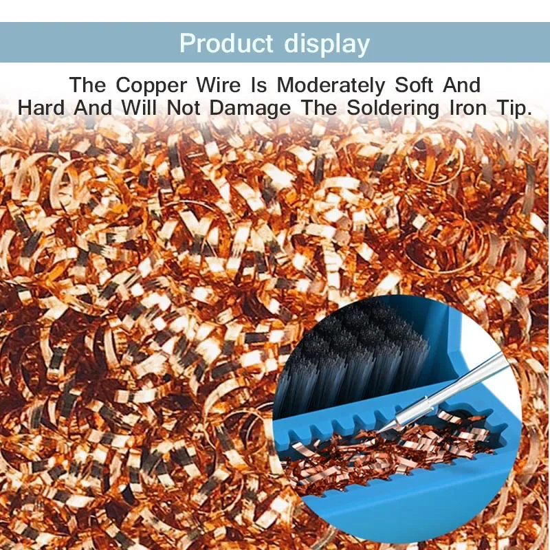 Imagem -04 - Ponta de Solda Cleaner Rl599c Resistência ao Calor Escova de Aço de Limpeza Esponja de Bola de Fio de Cobre Ferramenta de Limpeza Integrada Relife3in