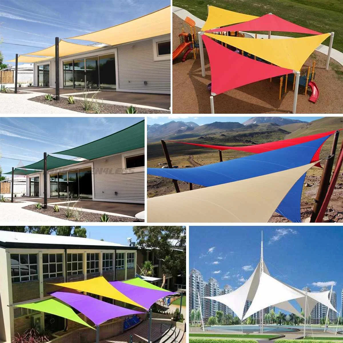Toldo de tela de poliéster Oxford blanco puro, toldo triangular para sombra de sol, jardín al aire libre, senderismo, patio, pérgola de camping