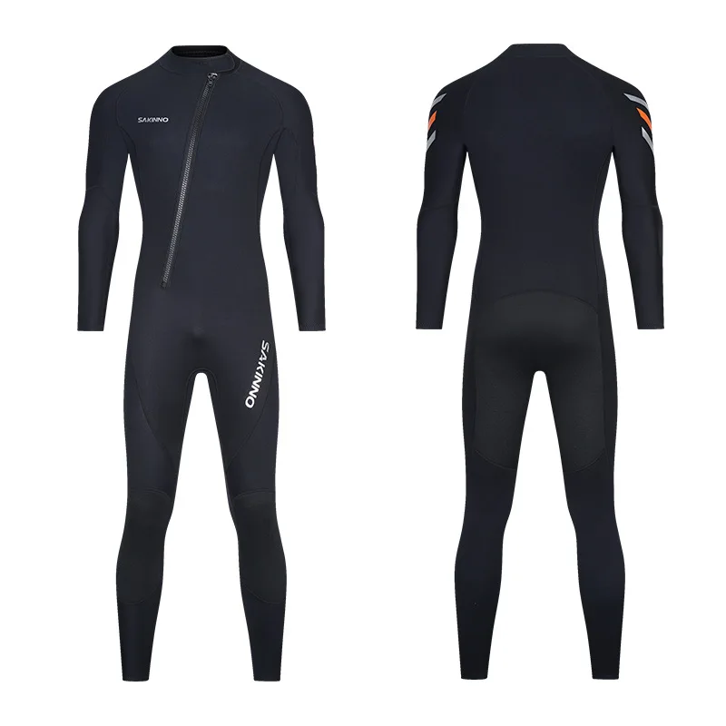 Mens 2mm One-piece Wetsuits Mens, Full Body Diving Suit Front Zip Wetsuit for Diving Snorkeling Kayaking Swimming