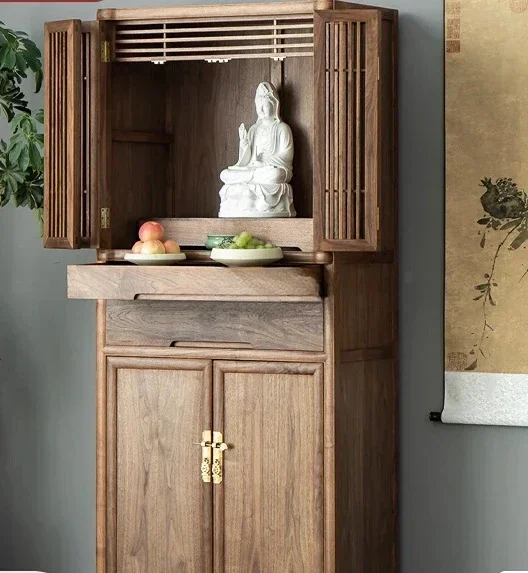 

New Chinese black walnut casket stand cabinet serving table altar cabinet
