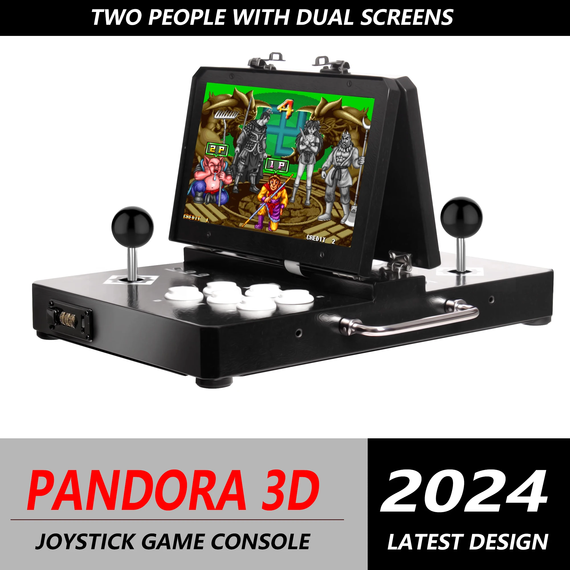 

3D Arcade Machine 10 " X2 Two Screen Portable Mini Arcade Game Console with a Locked Metal Shell, Contains over 8000 free games