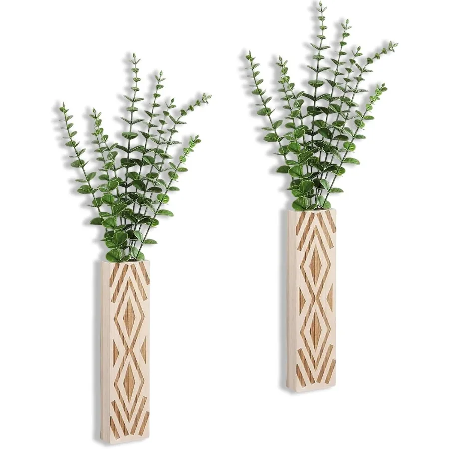 

Wall Planter for Indoor Plants 2 Pack Geometric Hanging Planter Wood Wall Vase for Dr Artificial Flower Plants Boho Wall Dr for