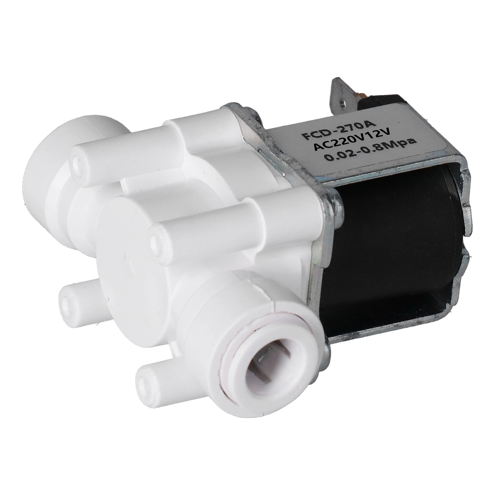 Plastic Electric Solenoid Valve 3/8in Quick Connector Normally Closed Solenoids Valves AC220V